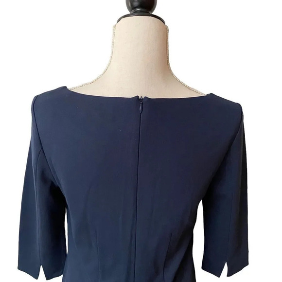 S. Oliver Colorblock Shift Dress Navy Turquoise EU 36 XS Work Cocktail Pockets - Picture 10 of 13